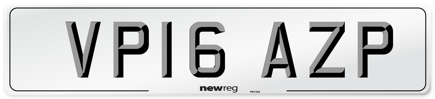 VP16 AZP Number Plate from New Reg